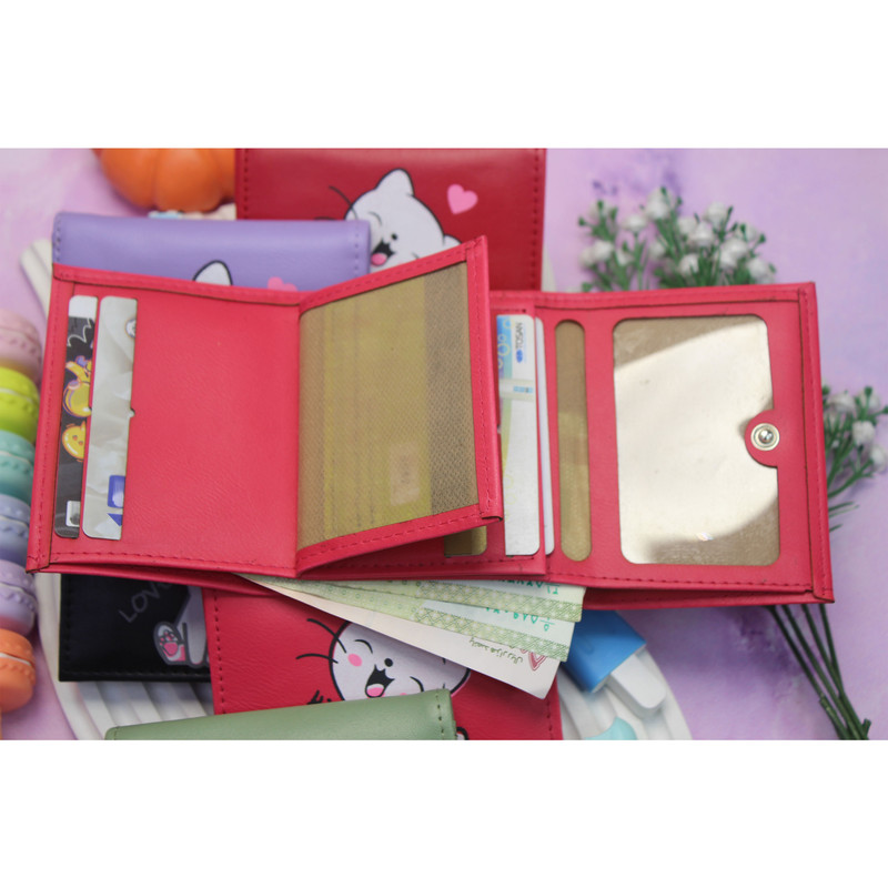 کیف پول زنانه مدل گربه خندون کد KZD-0109