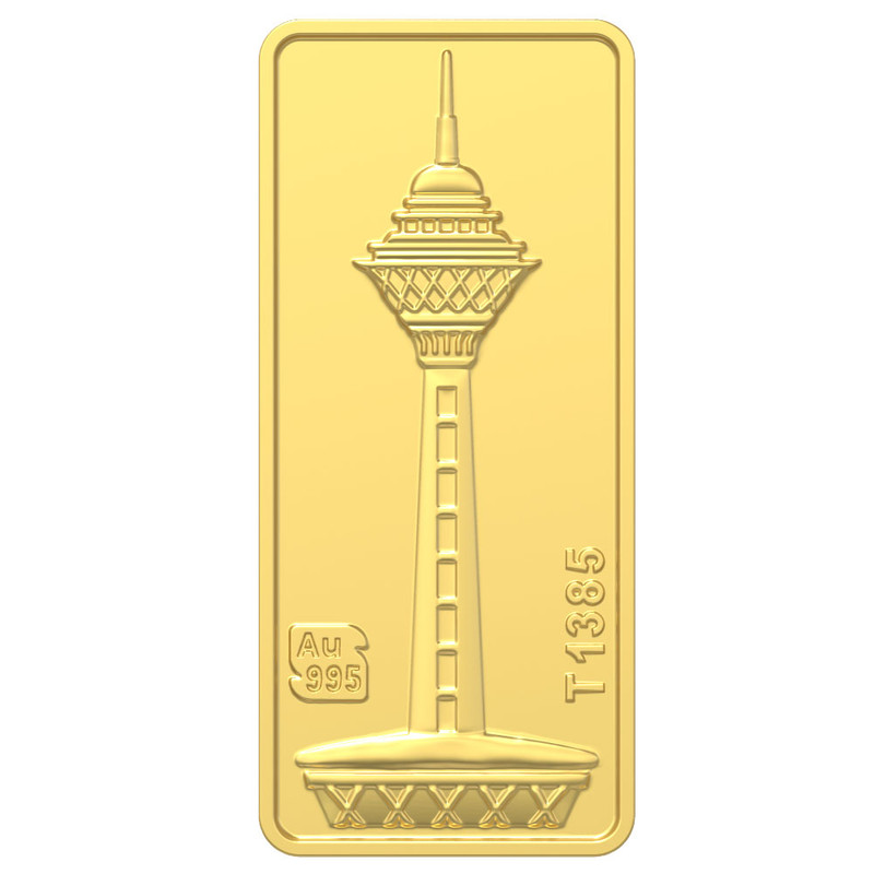 شمش طلا 24 عیار طلای محمد مدل برج میلاد کد SM2000 - 3