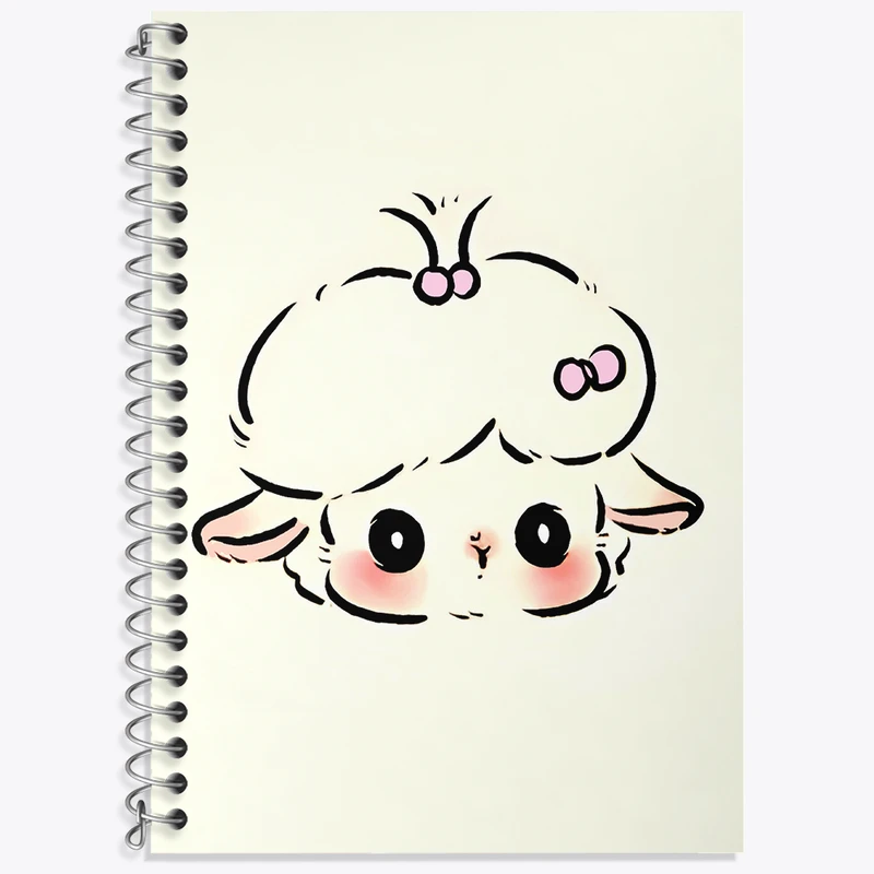 دفتر زبان 50 برگ خندالو مدل دو خط طرح گوسفند کیوت کد N5595