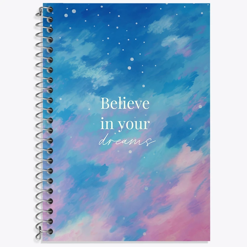 دفتر زبان 50 برگ خندالو مدل سه خط طرح Believe In Your Dreams کد N2327