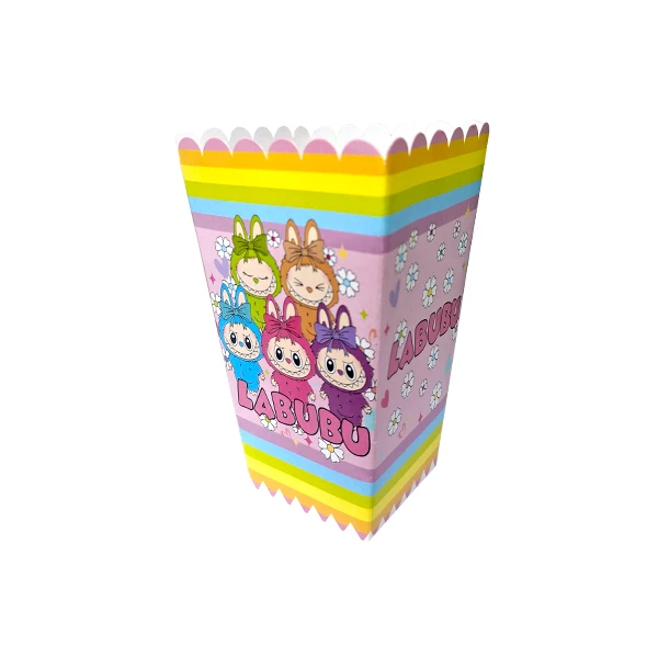 ظرف پاپ کورن یکبار مصرف مدل لبوبو کد LabubuP1 مجموعه 10 عددی