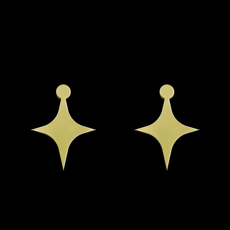 گوشواره طلا 18 عیار زنانه مدوپد مدل ستاره کد GA1-15553