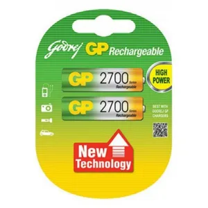 باتری قلمی قابل شارژ جی پی مدل Rechargeable professional 2700 بسته دو عددی