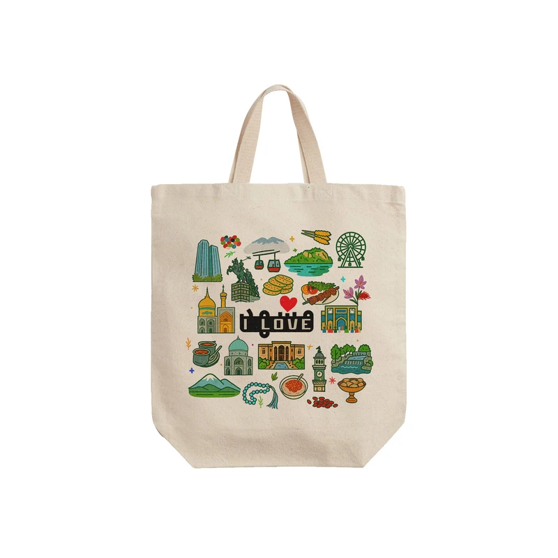 ساک خرید ترمه طراحان ایده مدل نمادهای شهر مشهد کد map1803 - S