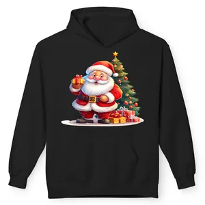 هودی مردانه پاد آفرین مدل کریسمس کد 03 طرح بابانوئل و درخت