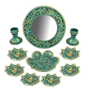 مجموعه ظروف هفت سین 10 پارچه مدل پرنده اسلیمی