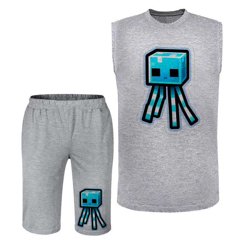 ست تاپ و شلوارک راحتی مردانه مدل A441 طرح ماینکرفت