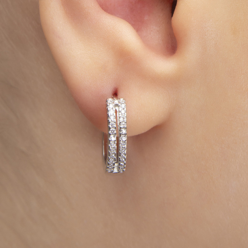 گوشواره نقره زنانه آمیتیس مدل AMT-G026