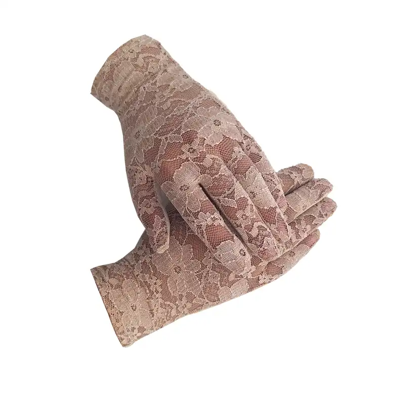 دستکش زنانه حکمت مدل گیپور کد 1097 رنگ کرم