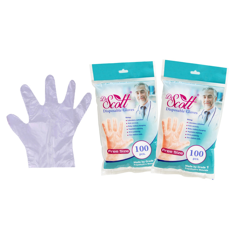 دستکش یکبار مصرف دکتر اسکات مدل SG100-Free- 2PKG مجموعه 2 عددی