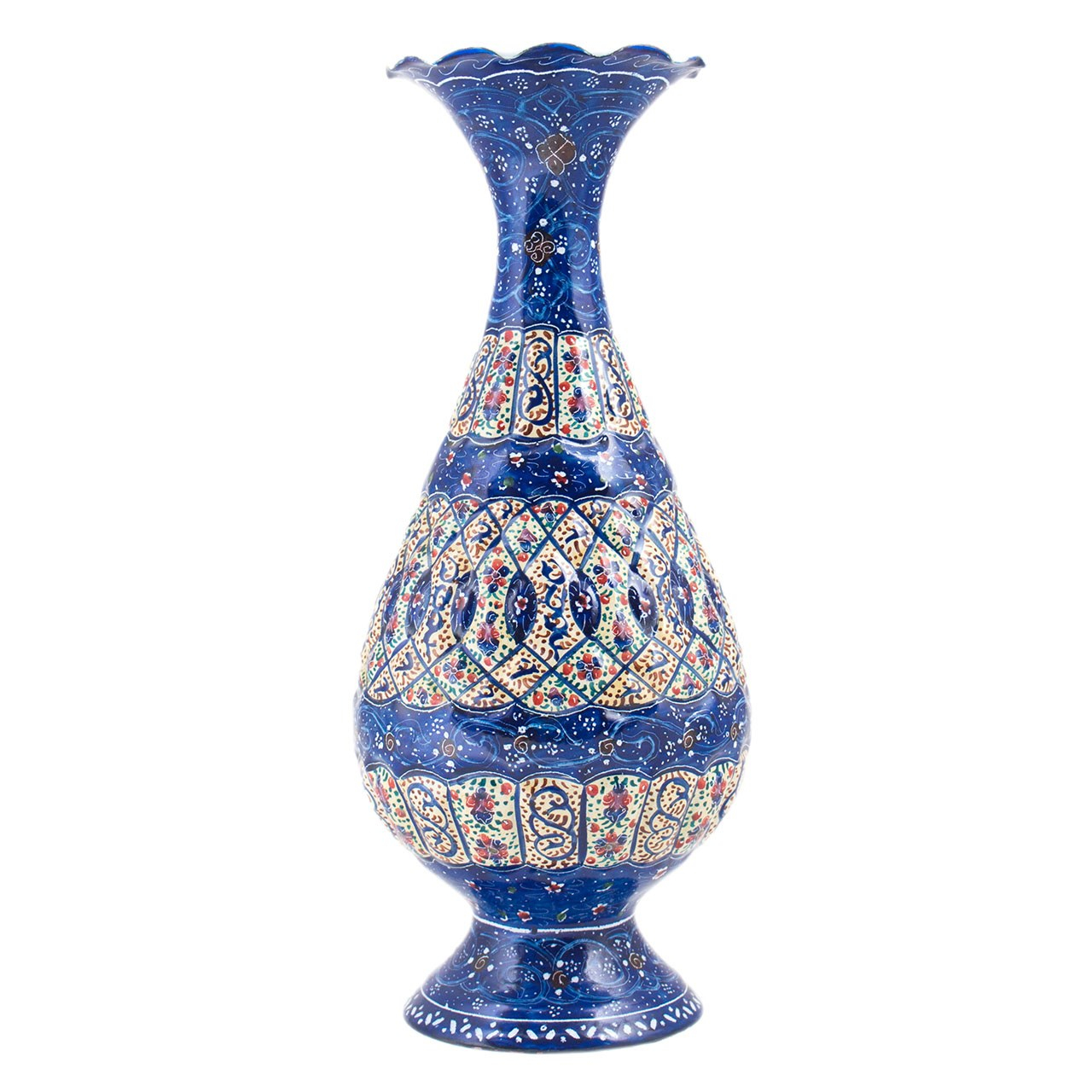 گلدان میناکاری مسی رستا طرح صراحی 84-12-102 ارتفاع20 سانتی متر