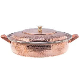ماهیتابه مسی زنجان مدل دسته برنجی قطر 32 سانتی متر
