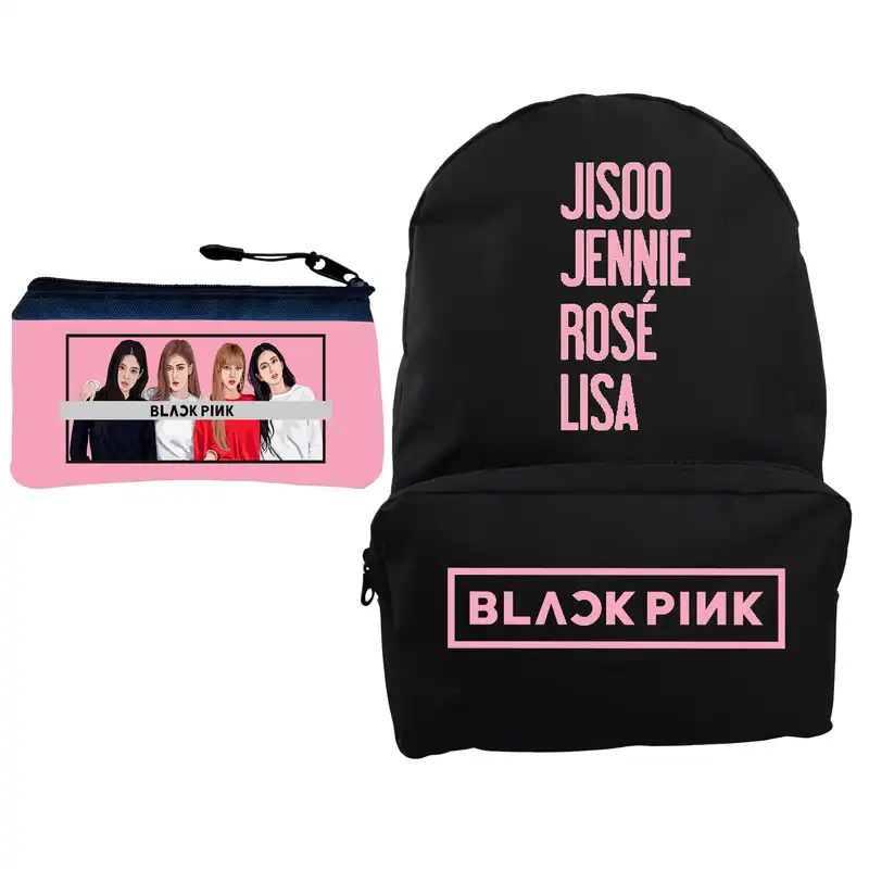 کوله پشتی مدل گروه بلک پینک کد 201 به همراه جامدادی