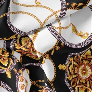 پارچه لباس مدل کرپ حریر طرح زنجیر کد 8027A