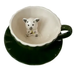 ست ماگ و نعلبکی سرامیکی مدل دالبری طرح کوالا