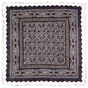 سفره قلمکار ممتاز نرگس خانی طرح بته چهارتایی مدل 01-01 سایز 100 × 100 سانتی‌ متر