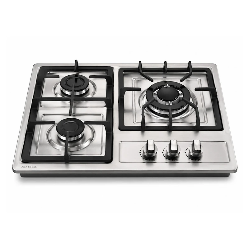 اجاق گاز صفحه ای آسا استیل سه شعله کد S1TS35