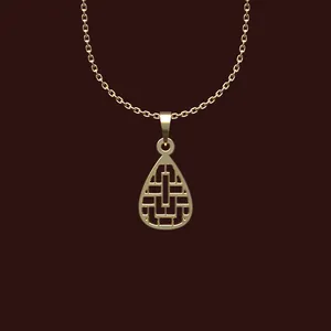 گردنبند طلا 18 عیار زنانه مدوپد مدل هندسی کد X2-1-1076