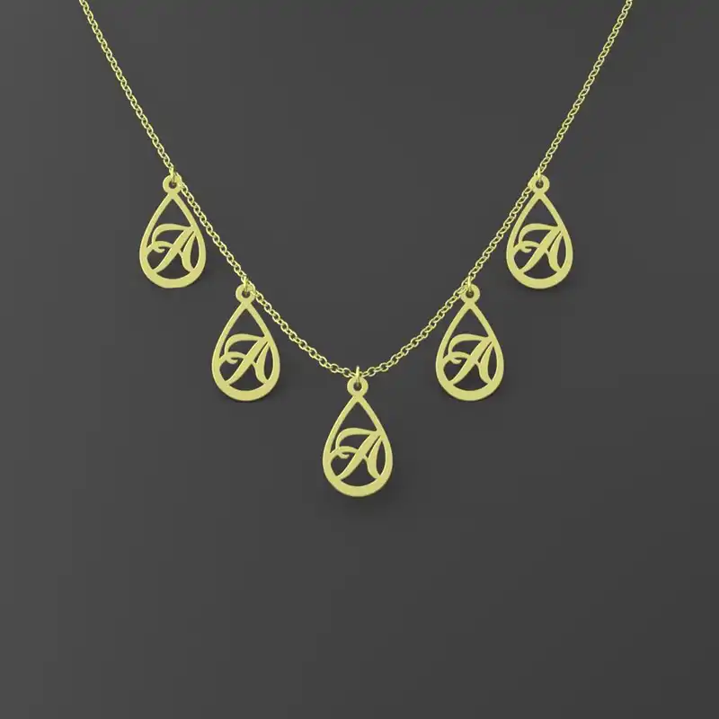 گردنبند طلا 18 عیار زنانه مدوپد مدل حرف A کد RNA11180