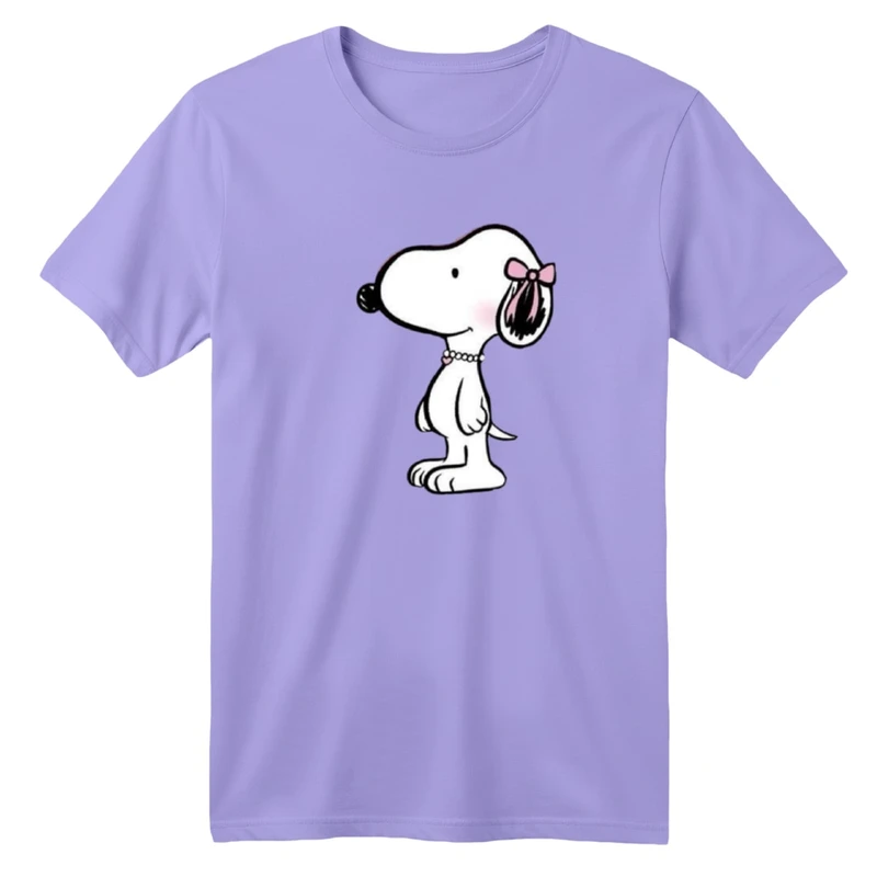 تی‌شرت آستین کوتاه لانگ بچگانه مدل اسنوپی پاپیون