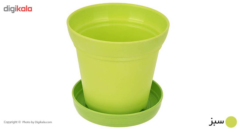 گلدان گلباران سبز مدل 12-11 ارتفاع 11.5 سانتی متر