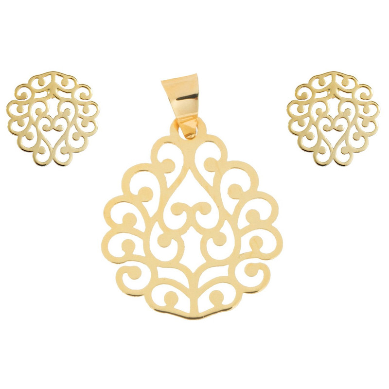 نیم ست طلا 18 عیار زنانه زرمان مدل MS0325