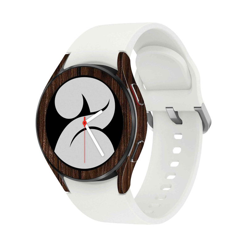  برچسب ماهوت طرح Dark-Walnut-Wood مناسب برای ساعت هوشمند سامسونگ Watch4 40mm