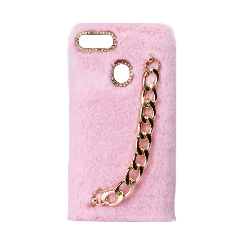  کاور طرح دخترانه دستبندی مدل خزدار پشمالو زنجیردار مناسب برای گوشی موبایل آنر 7A