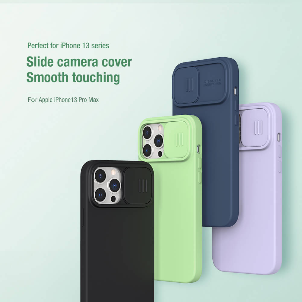 کاور نیلکین مدل Camshield-Silicon مناسب برای گوشی موبایل اپل iPhone 13 Pro Max