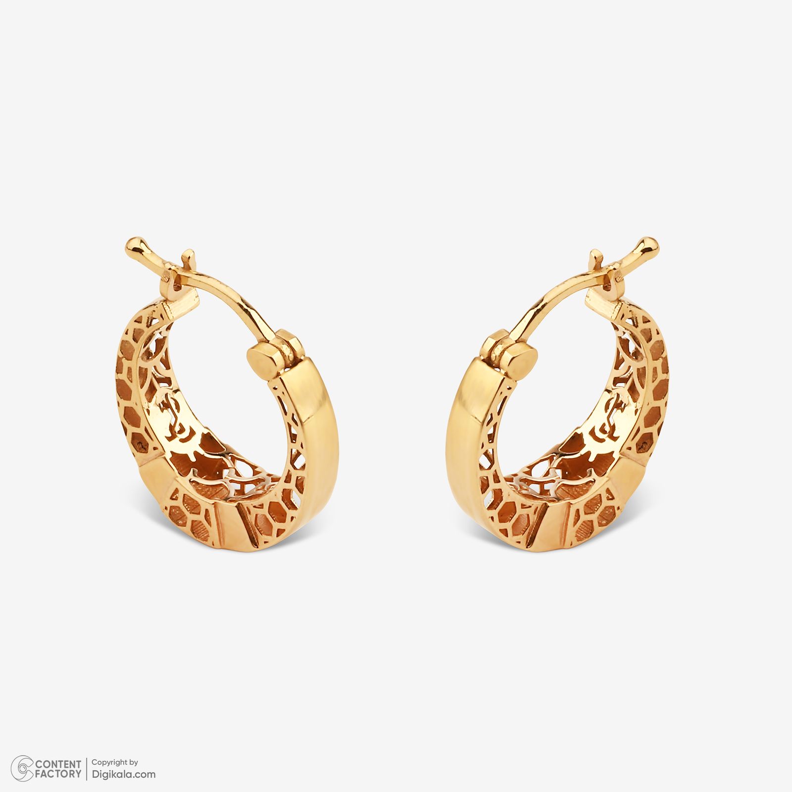 گوشواره کلیپسی طلا 18 عیار زنانه گلدم مدل E245013 -  - 4