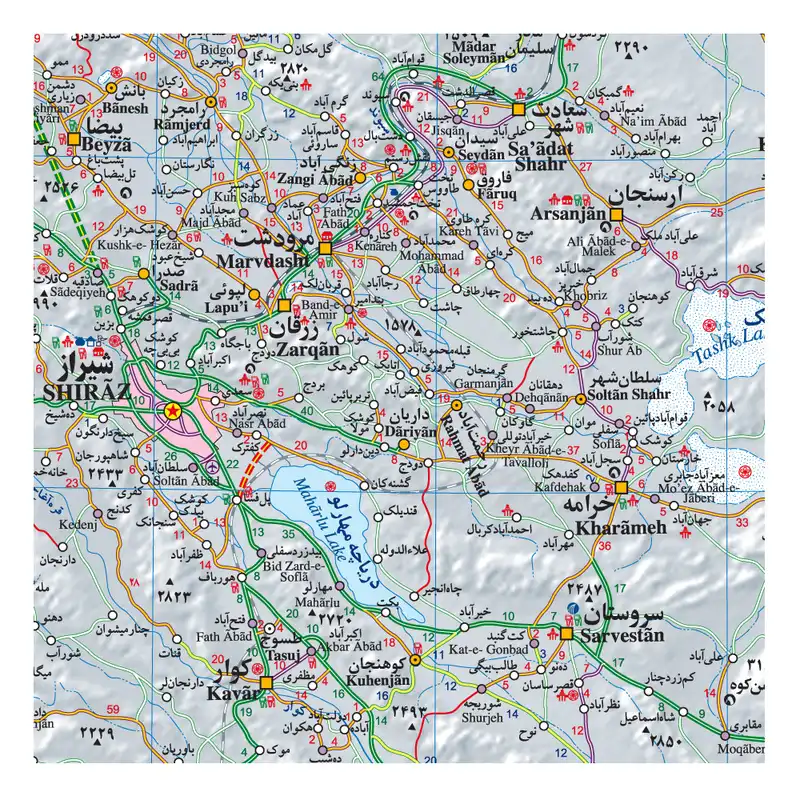 نقشه گردشگری استان فارس گیتاشناسی نوین کد1637