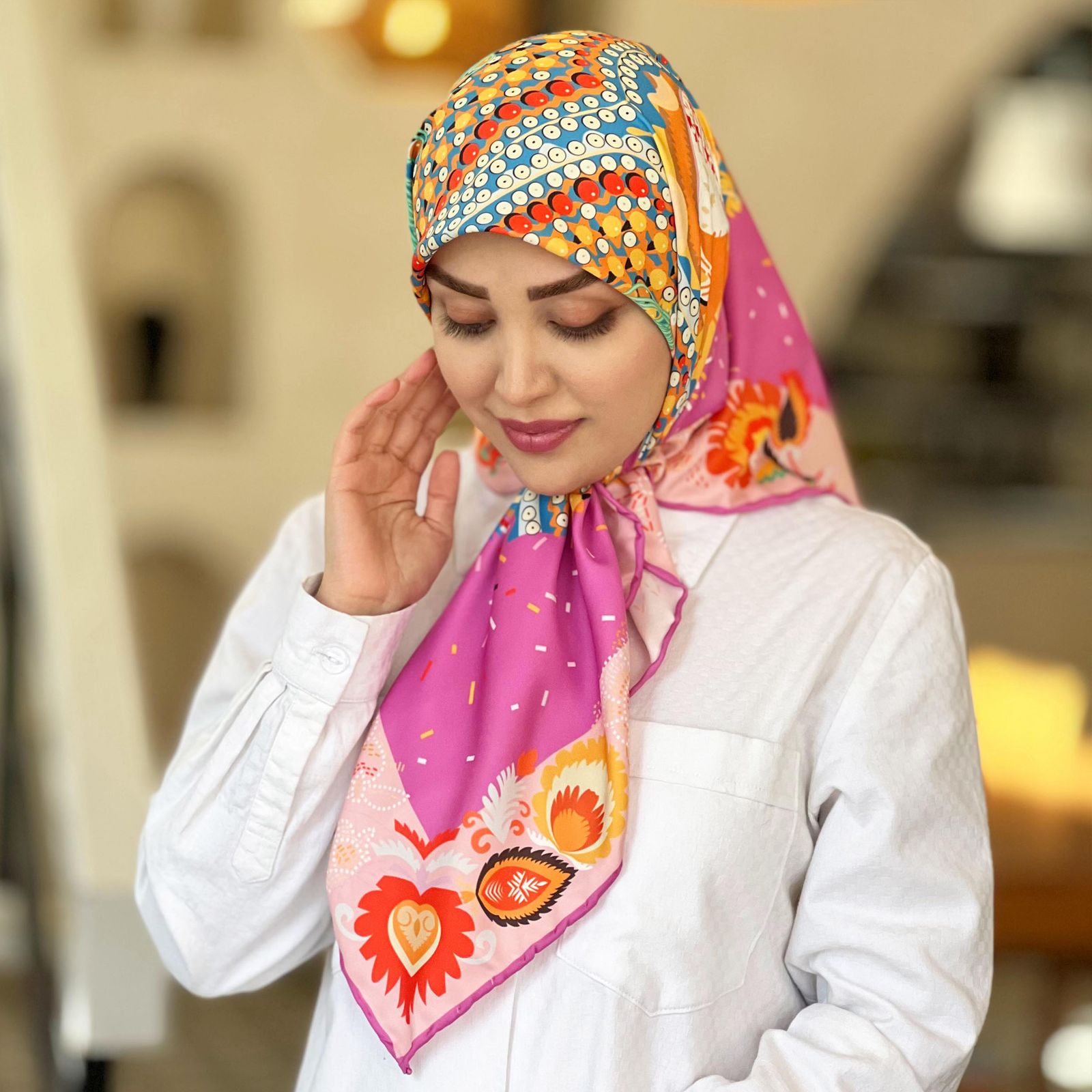 روسری زنانه مدل ابریشم توییل کد 5085 -  - 31