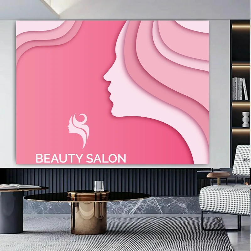 تابلو بوم طرح مخمل سالن زیبایی مدل Beauty salon کد GR1294