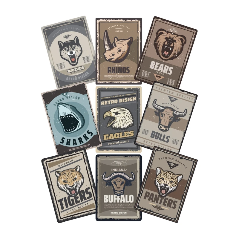 استیکر کالامیکس مدل وینتج طرح حیوانات فانتزی مجموعه 9 عددی