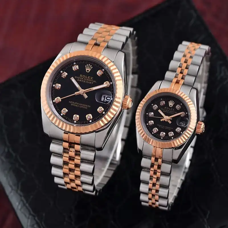 ست ساعت مچی عقربه ای زنانه و مردانه  مدل دیت جاست_roz_mshk_al03