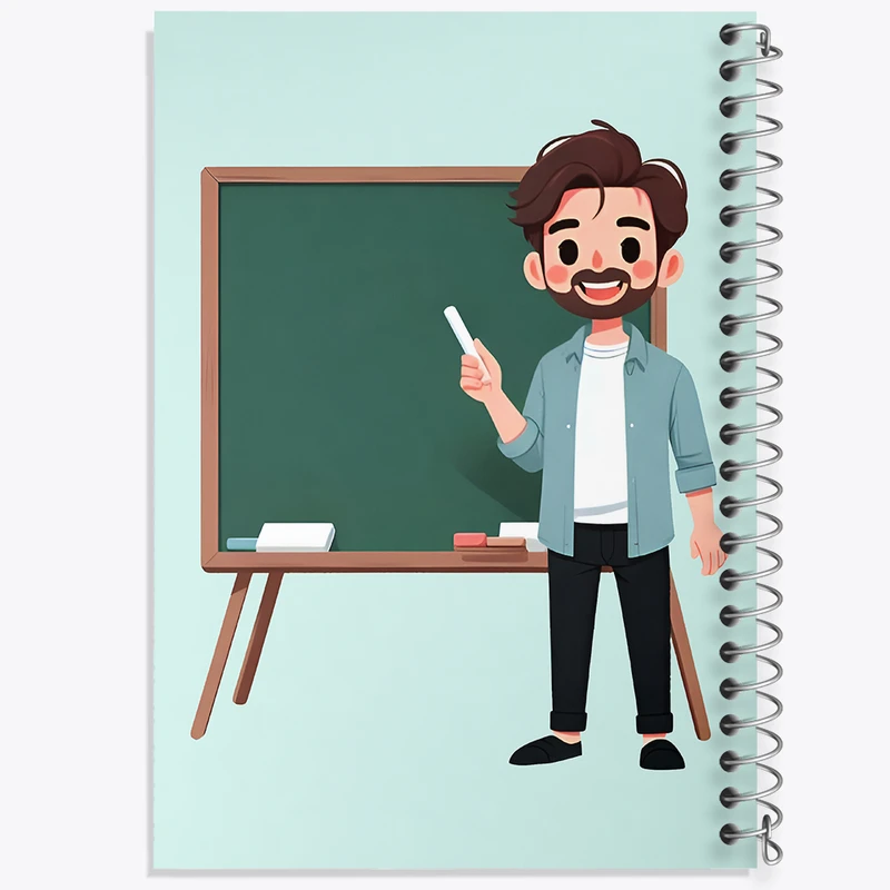 دفتر مشق 50 برگ خندالو طرح معلم کد F8005