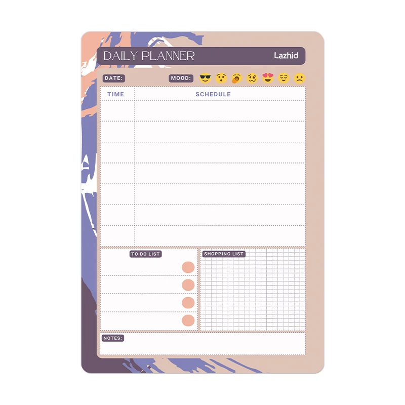 تخته وایت برد لاژید مدل آهنربایی طرح پلنر روزانه سایز 20X30 سانتیمتر 