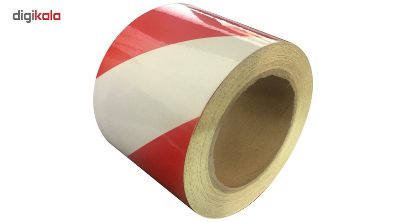 نوار شبرنگ راه راه سفید قرمز 8.5 سانتی متر