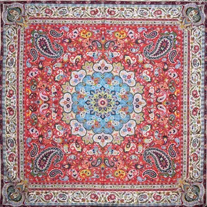 رومیزی ترمه ابریشم رضایی طرح دوازده رنگ کد T80203