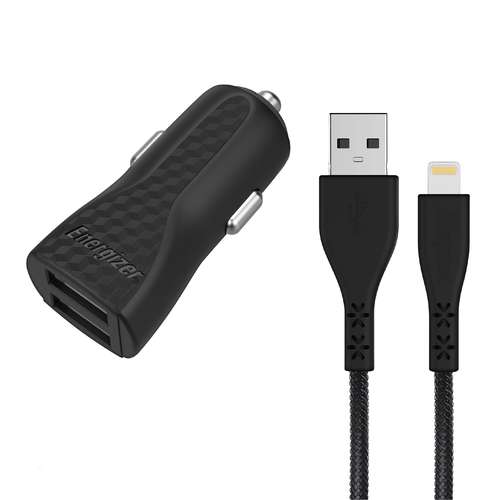 شارژر فندکی انرجایزر مدل DC2CLLIM به همراه کابل لایتنینگ