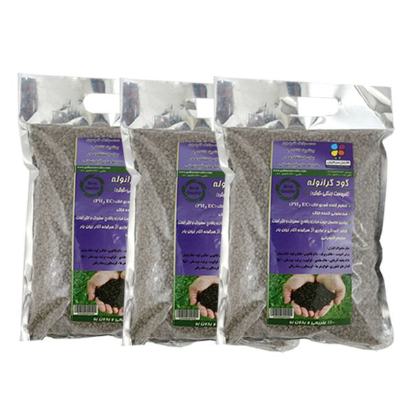 کود گرانوله کمپوست 2 کیلوگرمی گلباران سبز بسته 3 عددی