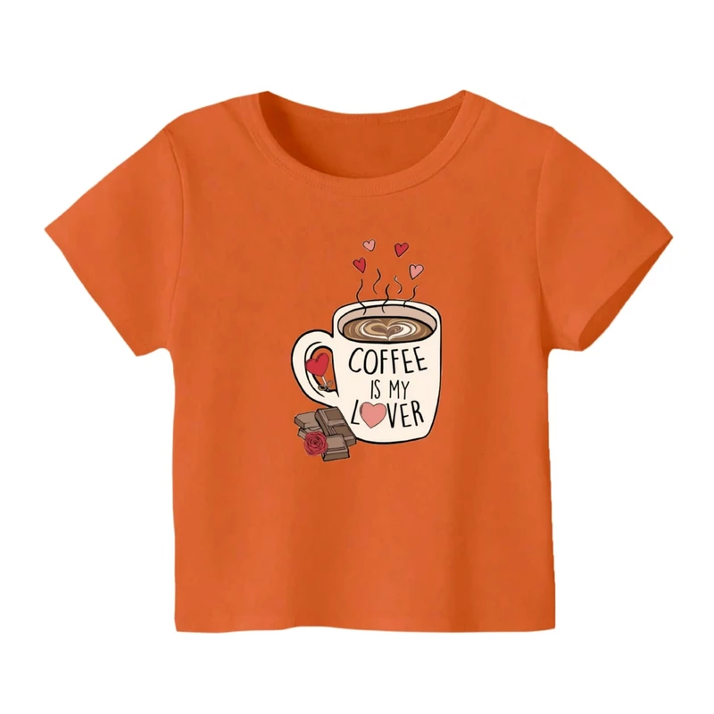تی شرت آستین کوتاه بچگانه مدل فنجون قهوه
