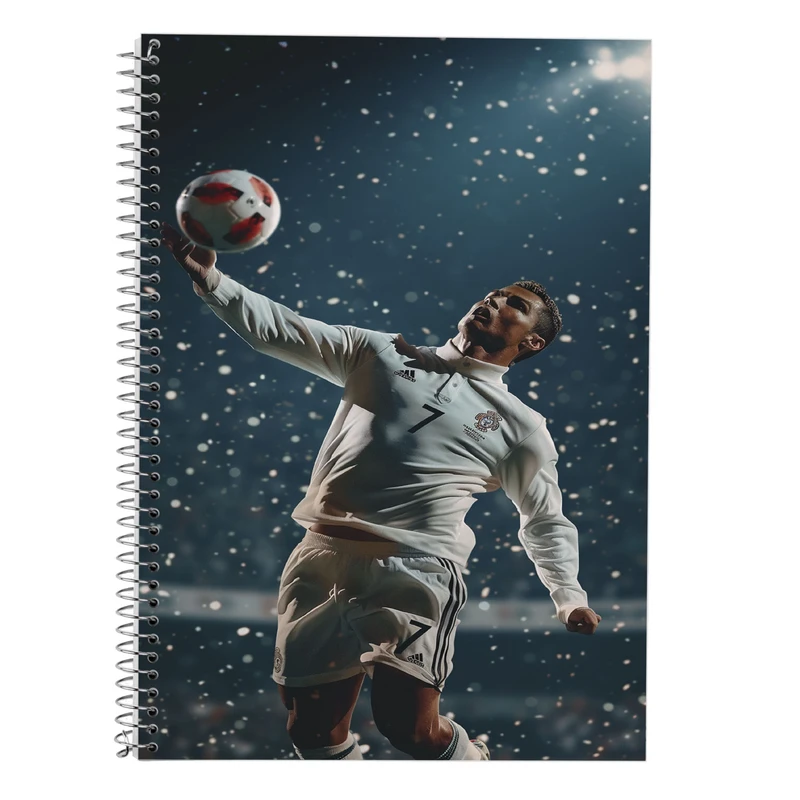 دفتر زبان 50 برگ مدوپد مدل دو خط طرح رونالدو ronaldo کد DF13453