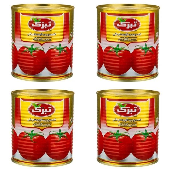 رب گوجه فرنگی تبرک  - 800 گرم بسته 4 عددی
