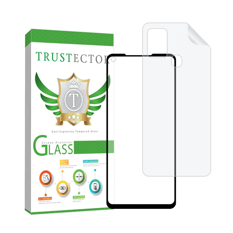 محافظ صفحه نمایش سرامیکی مات تراستکتور مدل MCERAMNANOT مناسب برای گوشی موبایل سامسونگ Galaxy A21s به همراه محافظ پشت گوشی