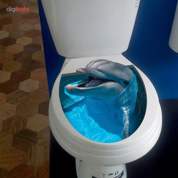استیکر سه بعدی سرویس بهداشتی ژیوار طرح دلفین