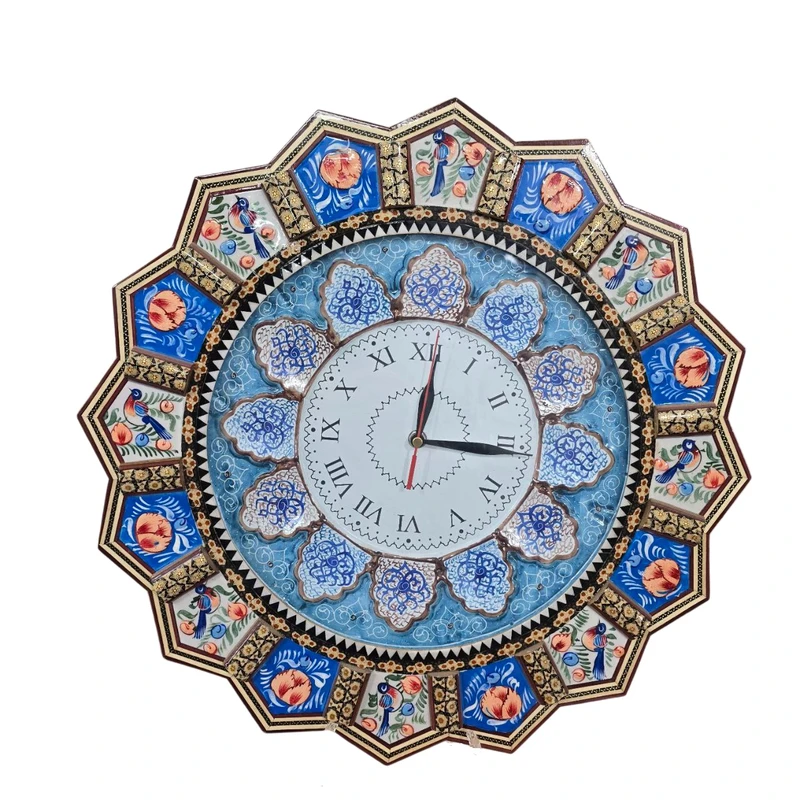 ساعت دیواری میناکاری مسی میناسرای نیکنامی مدل 401