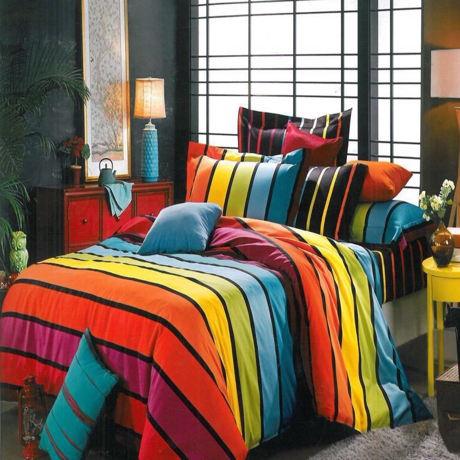 سرویس خواب کوکو جم مدل مدادرنگی کینگ 180 دونفره 6 تکه