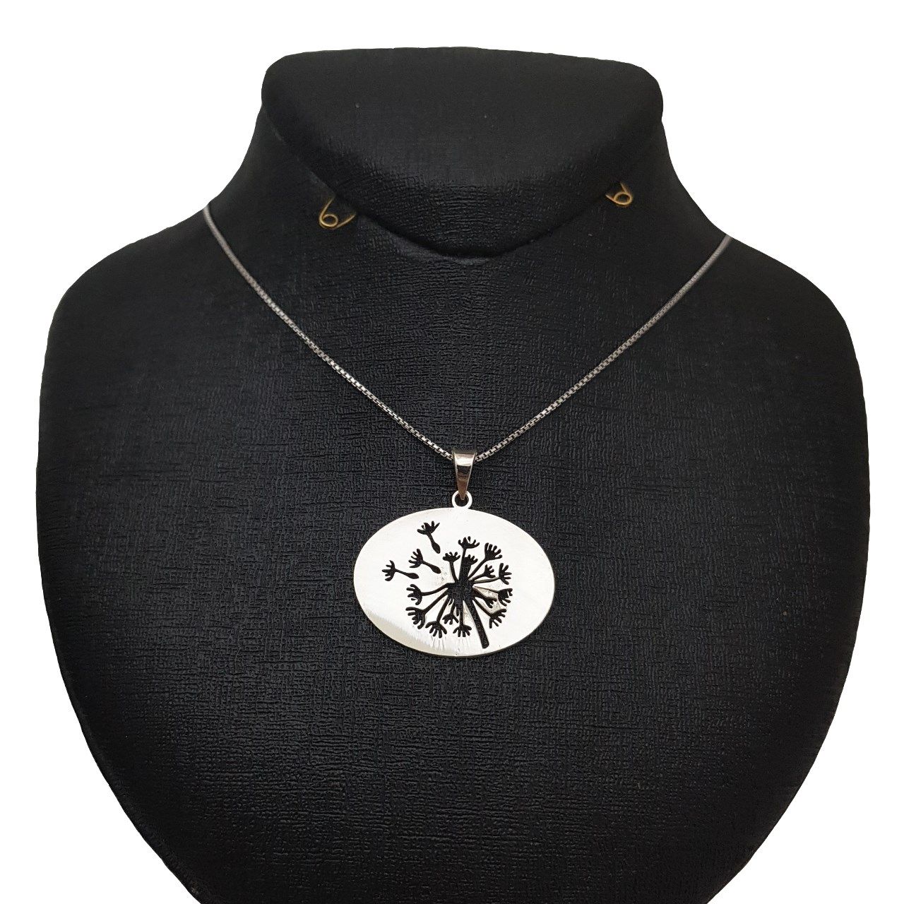 گردنبند نقره ترمه مدل قاصدک بیضی ASE -  - 1