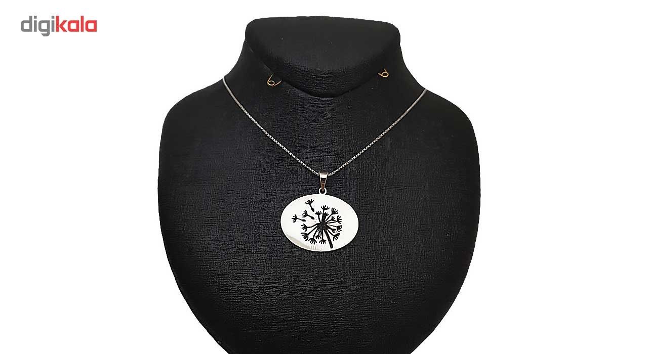 گردنبند نقره ترمه مدل قاصدک بیضی ASE -  - 2